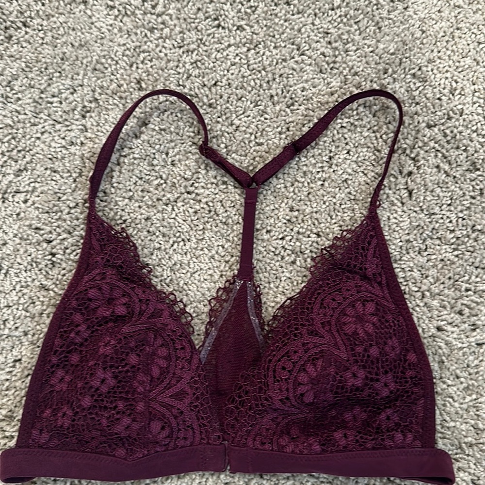 Victoria’s Secret XS maroon lace bralette